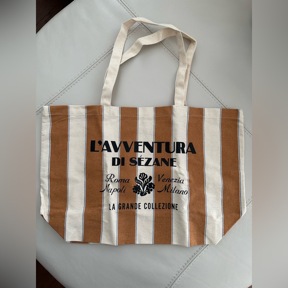 Sezane Camel Ecru Tote Bag